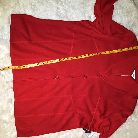 Misook red knitted jacket size 2X - Picture 8 of 9